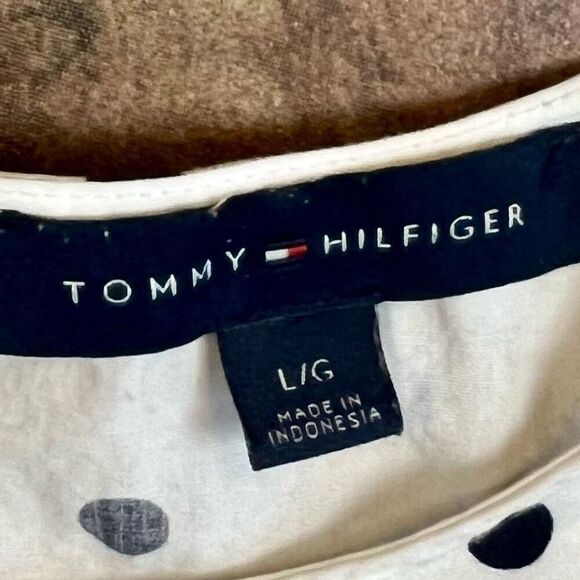 Tommy Hilfiger Polka Dot 3/4 Bell Sleeve Blouse Large - Picture 7 of 9